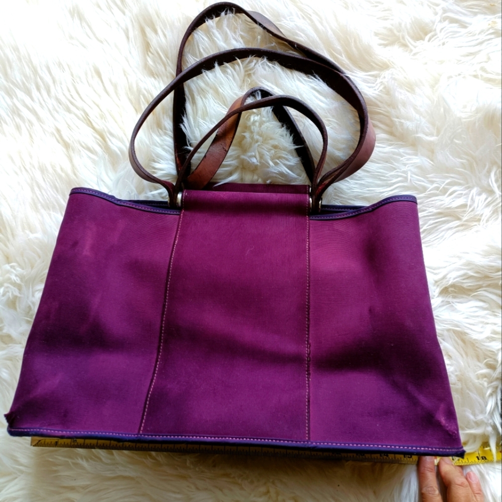 Hermes cabag Handbag Toile and Leather 36